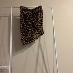 Pretty Little Thing asymmetrical animal print wrap skirt